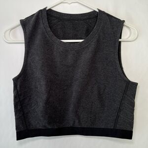 Lululemon Soulful Crop Compression Tank Top Womens Size 8 Gray Heathered Yoga